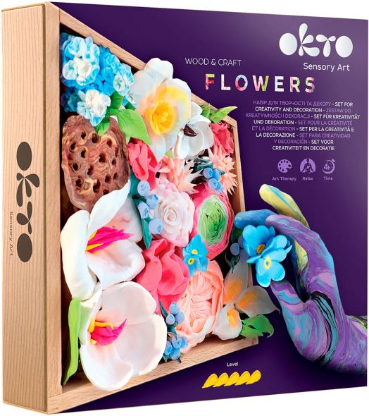 Творчески комплект Okto - Декорация с лек моделин - цветя 