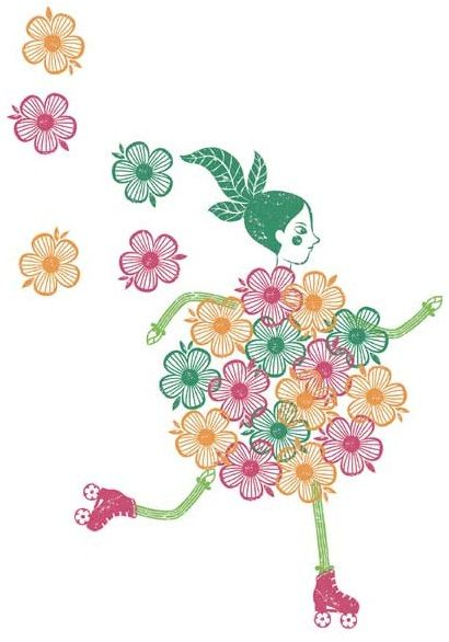 Творчески комплект Djeco - Рисуване с печати, Flower girl