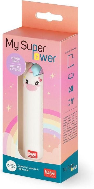 Външна батерия Legami My Super Power - Unicorn, 4800 mAh