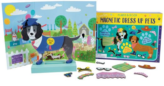 Дървена кукла за преобличане Floss & Rock, Wooden Magnetic Dress up Doll, Pets - Домашни любимци