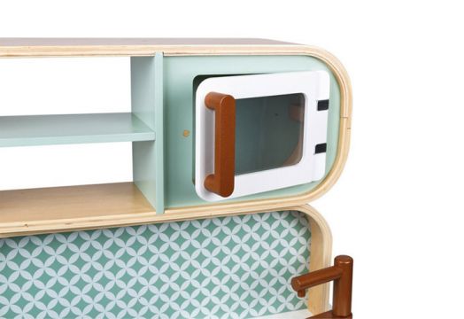 Детски комплект Janod - Двустранна дървена кухня