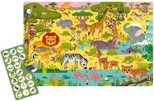 Образователен пъзел за наблюдение Apli Kids - Савана