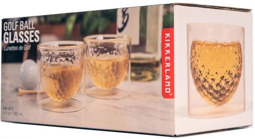 Чаши за уиски Kikkerland - Голф топки, 2 бр.
