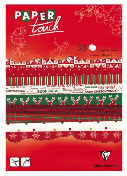 Креативен блокпад скрап хартия Clairefontaine Christmas / Noel в А5 формат - 20 листа