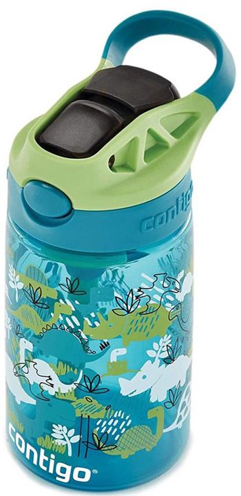 Детска бутилка за вода Contigo Gizmo Flip с динозаври, 420 мл.
