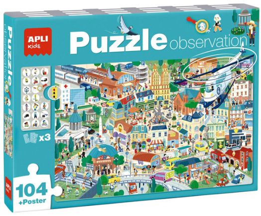Асоциативна игра-пъзел Apli Kids - Градът, 104 части