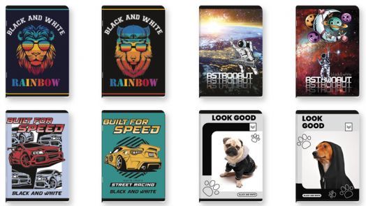 Тетрадка Black & White Boy, 40 листа - широки редове