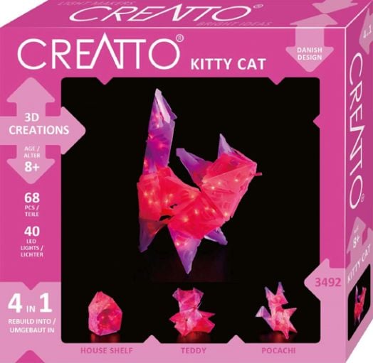 Направи сам 3D LED фигурки 4 в 1 Creatto - Котка