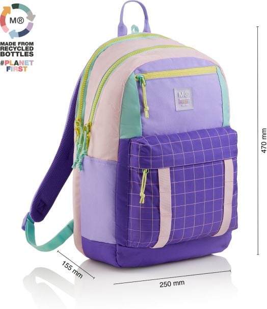 Раница Miquelrius Rider Violet с две отделения и два предни джоба, 28 л.