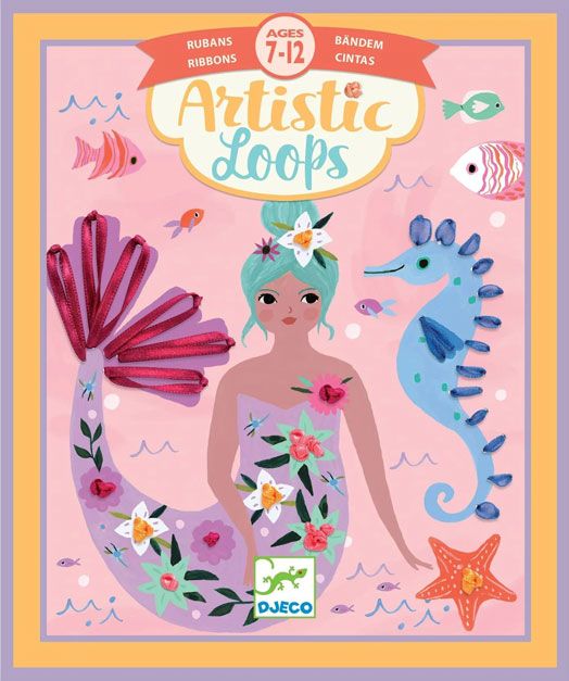 Творчески комплект Djeco: Направи си картини с панделки - Русалки
