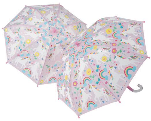 Детски магически чадър Floss & Rock, Colour Changing Umbrella, Rainbow Unicorn - Еднорог