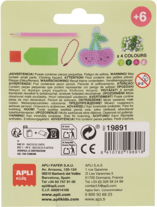 Креативен комплект Apli Kids - Направи си сам ключодържател череша