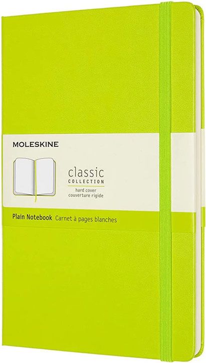 Класически тефтер Moleskine Classic Lemon Green с твърди корици и нелинирани страници