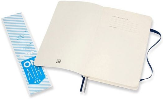 Класически тефтер Moleskine Expanded Sapphire Blue с меки корици и линирани страници