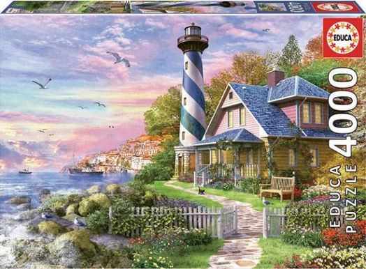 Пъзел Educa: Фар край скалистият залив, 4000 части