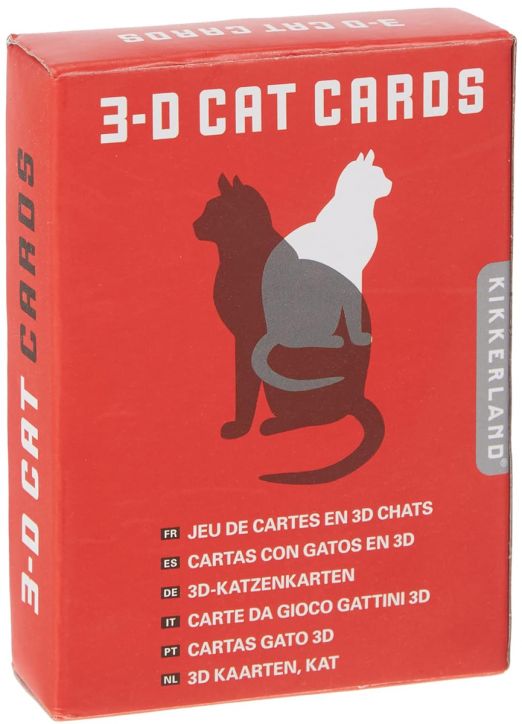 Карти за игра с 3D ефект Kikkerland - Котки