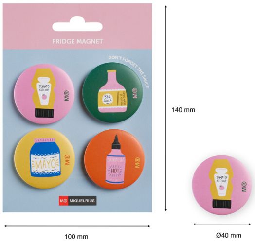 Магнити за хладилник Miquelrius Foodie Lovers, 4 бр.