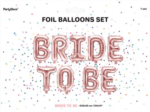 Фолиев балон PartyDeco - Bride To Be - Rose gold
