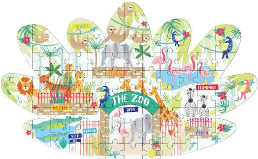 Пъзел Floss & Rock, Jungle - Зоологическа градина, 80 части