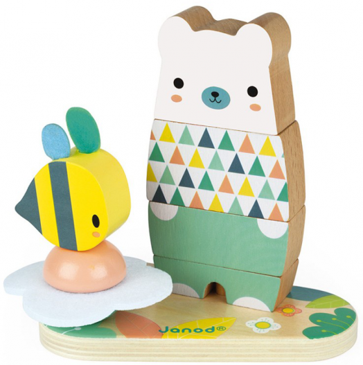 Дървена низанка Janod - Мечка