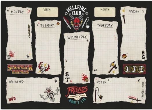 Седмичен планер - пад Stranger Things А4, 52 листа