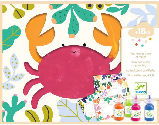 Творчески комплект Djeco - Оцветяване с пръсти великолепни животни