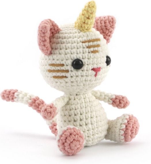 Комплект за плетене Амигуруми Graine Creative - Котка Еднорог 15 см.