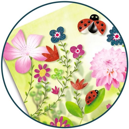 Комплект за рисуване с брокат Djeco - Пеперуди