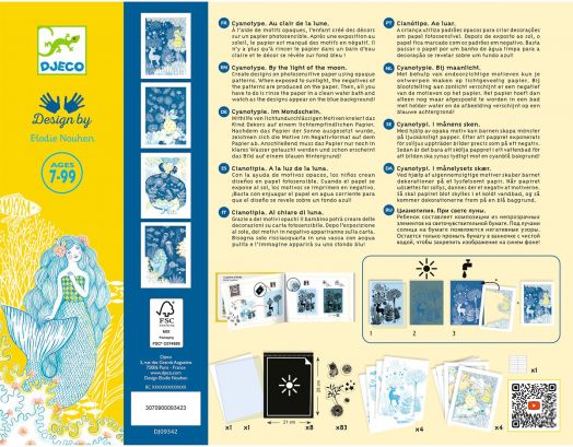 Креативен комплект Djeco In The Moonlight - циано печат