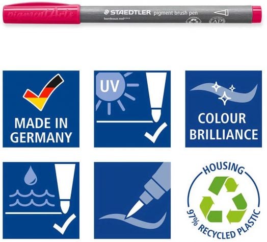 Комплект маркери Staedtler Pigment Brush Pen 371, 36 земни цвята