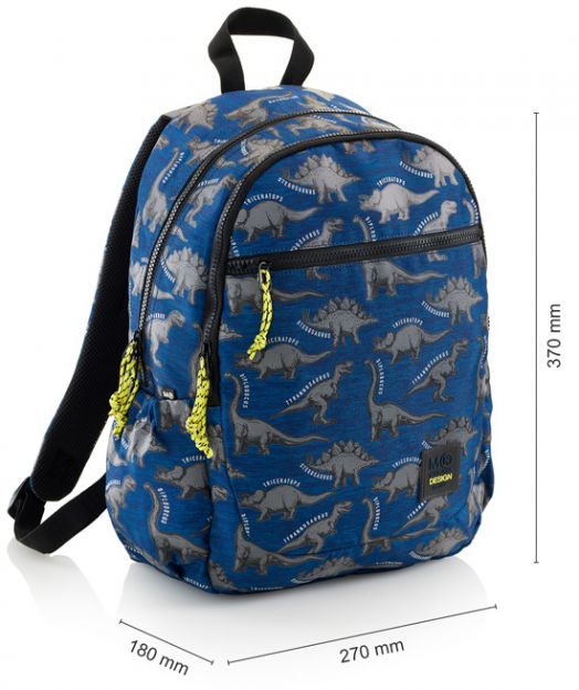 Раница Miquelrius Wild Dino с две отделения, светеща в тъмното, 14 л.