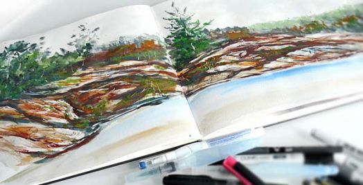 Голям творчески тефтер Moleskine Folio Watercolour Album, A4