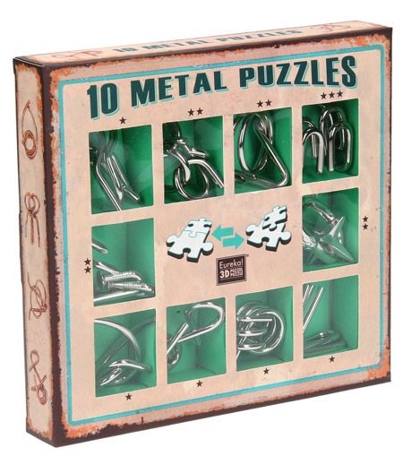 Комплект 3D метални пъзели Eureka, зелена кутия