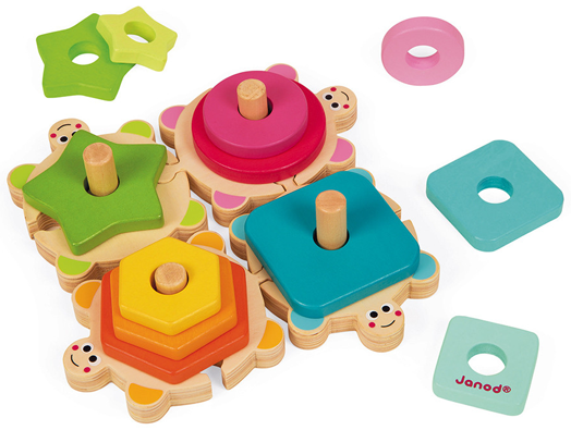 Дървена низанка Janod - Костенурки