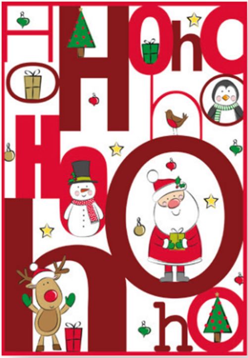 Коледна кутия Eurowrap - Ho Ho Ho, размер 36 х 28 х 16 см.