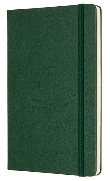 Класически лавровозелен тефтер Moleskine Classic Myrtle Green с твърди корици и листа на широки редове