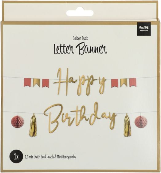 Гирлянд Happy Birthday Folat - Golden Dusk