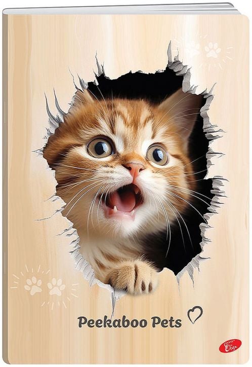 Тетрадка Elisa Peekaboo Pets А4, 60 листа - широки редове