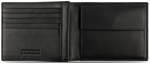 Мъжки кожен портфейл Bugatti Super Slim With Flap, черен