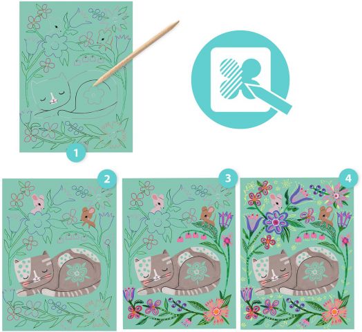 Комплект скреч картини Djeco - Приказки