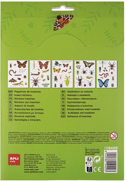 Комплект стикери Apli Kids - Насекоми, 50 бр.