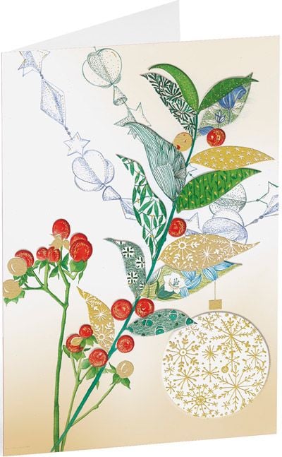 Коледна картичка Busquets: Имел с коледна играчка