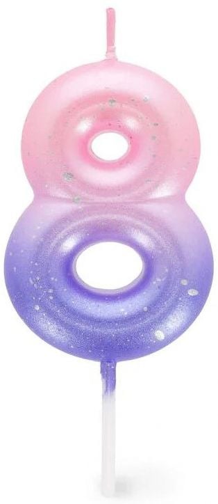 Свещ за рожден ден Legami - Цифра 8, розова