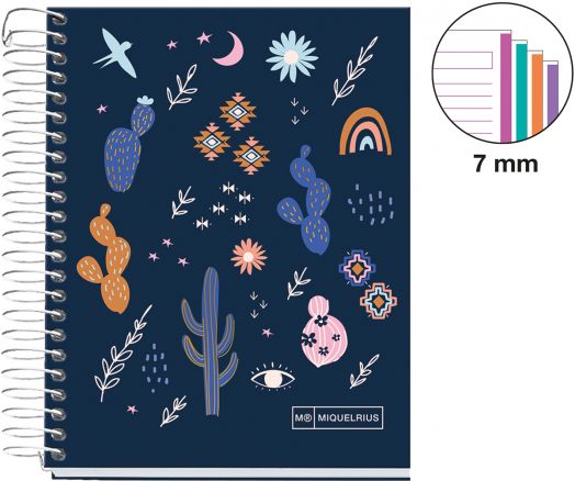 Тетрадка Miquelrius Desert A6 със спирала, 140 листа с широки редове