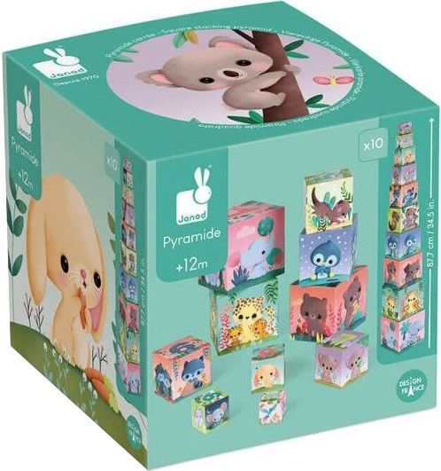 Квадратни кубчета за деца Janod - Сладки животни