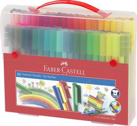 Комплект флумастери Faber-Castell, 80 цвята