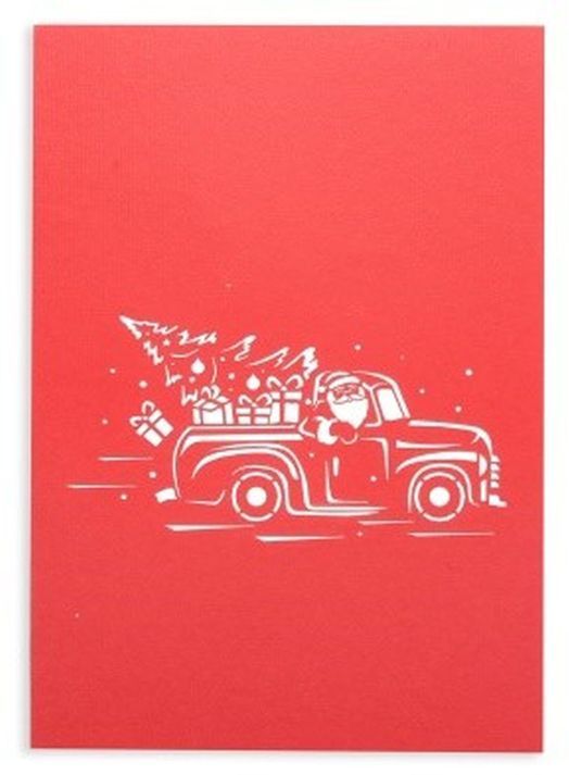 Поздравителна картичка Kiriori Дядо Коледа с кола