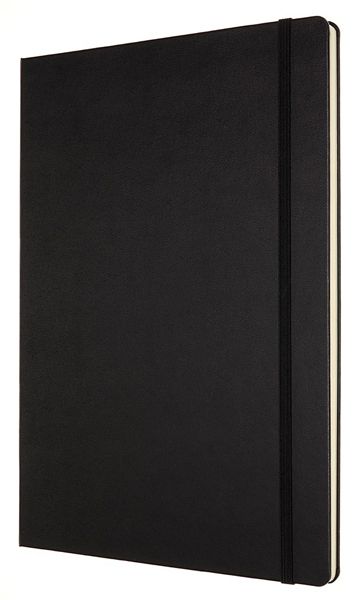 Черен тефтер Moleskine Classic Black в размер A4 с твърди корици и нелинирани листа