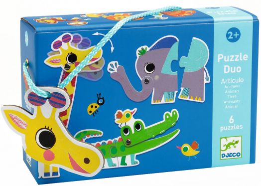 Детски пъзел Djeco Duo: Движещи се животни