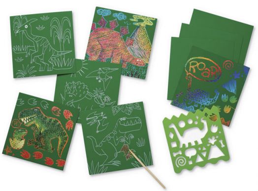 Блестящи скреч картини Crocodile Creek - Динозаври